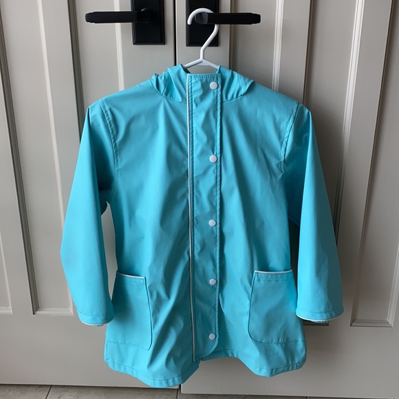 Girls turquoise raincoat - size 6X - Picture 1 of 4